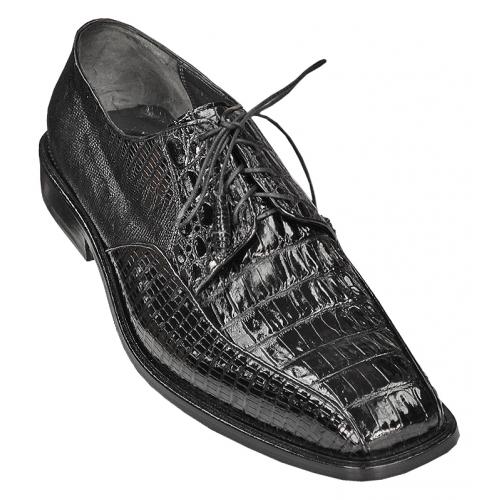 Los Altos Black Genuine Crocodile/Lizard Shoes 1ZV033705